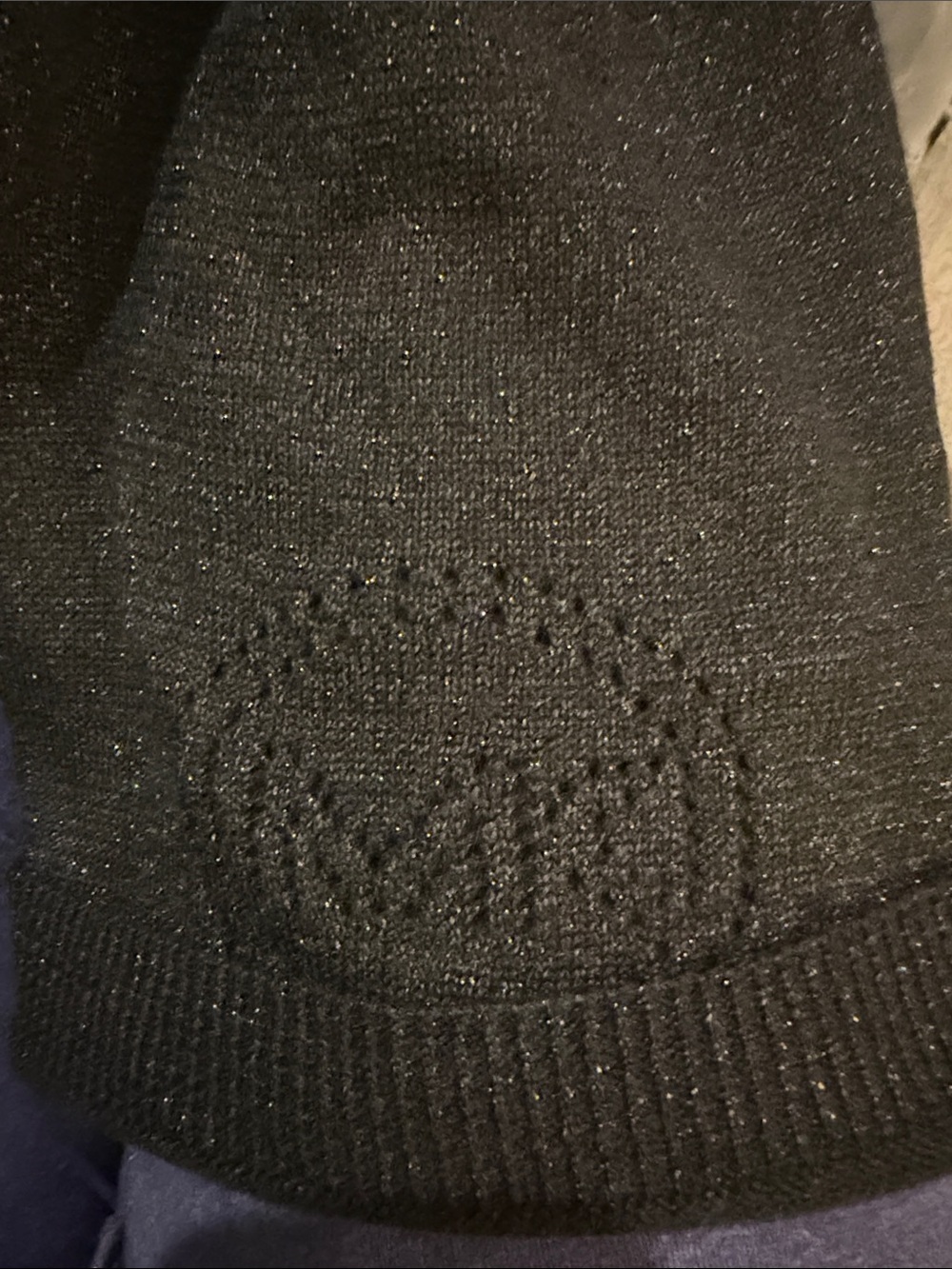Womans Shimmer Knit Sweater with Subtle Textured Logo